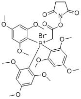 N-琥珀酰亚胺基[三(2,4,6-三甲氧苯基)磷基]溴乙酸酯 结构式