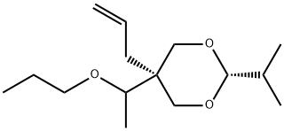 5α-Allyl-2β-isopropyl-5β-(1-propoxyethyl)-1,3-dioxane 结构式