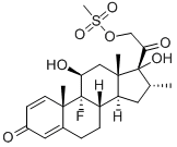 9Α-氟-11Β,17Α-二羟基-16Α-甲基-21-甲磺酰氧基孕甾-1,4-二烯-3,20-二酮 结构式