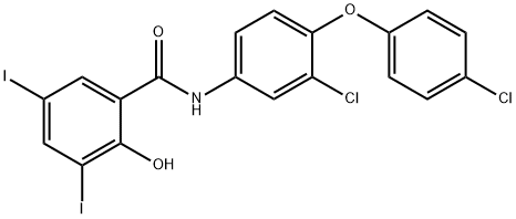 碘醚柳胺 结构式