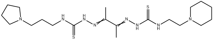 4-(2-Piperidinoethyl)-4'-[3-(pyrrolidin-1-yl)propyl][1,1'-(1,2-dimethyl-1,2-ethanediylidene)bisthiosemicarbazide] 结构式