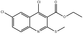 4,6-二氯-2-(甲基硫代)喹啉-3-羧酸乙酯 结构式