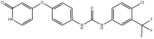 Urea, N-[4-chloro-3-(trifluoroMethyl)phenyl]-N'-[4-[(1,2-dihydro-2-oxo-4-pyridinyl)oxy]phenyl]- 结构式