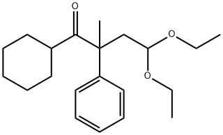 1-Butanone, 1-cyclohexyl-4,4-diethoxy-2-Methyl-2-phenyl- 结构式