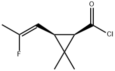 Cyclopropanecarbonyl chloride, 3-[(1Z)-2-fluoro-1-propenyl]-2,2-dimethyl-, (1R,3S)- (9CI) 结构式