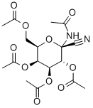 1-乙酰氨基-2,3,4,6-四-O-乙酰-1-脱氧-Β-D-吡喃半乳糖酰基氰化物 结构式