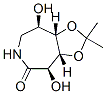 5H-1,3-Dioxolo[4,5-d]azepin-5-one, hexahydro-4,8-dihydroxy-2,2-dimethyl-, (3aR,4R,8R,8aS)- (9CI) 结构式