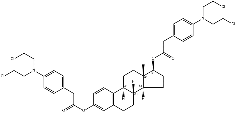雌二醇双[4-[二(2-氯乙基)氨基]苯乙酸]酯 结构式