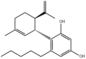 4-[(1R,6R)-3-METHYL-6-(1-METHYLETHENYL)-2-CYCLOHEXEN-1-YL]-5-PENTYL-1,3-BENZENEDIOL 结构式