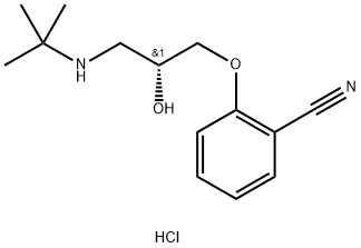 (R)-2-(3-(叔丁基氨基)-2-羟基丙氧基)苄腈盐酸盐 结构式