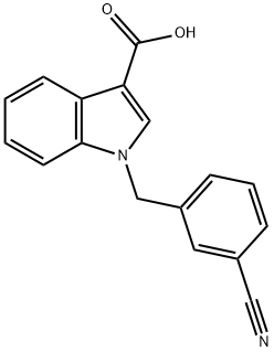 1-(3-cyano-benzyl)-1H-indole-3-carboxylic acid 结构式