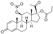 11beta,17-dihydroxypregna-1,4-diene-3,20-dione 11-nitrate 17-propionate 结构式