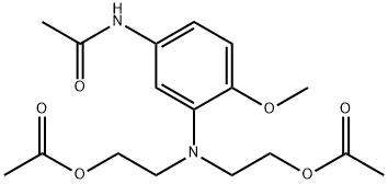 3-(N,N-二乙酰氧乙基)氨基-4-甲氧基乙酰苯胺 结构式