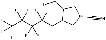N-氰基-3-(碘甲基)-4-(1H,1H-九戊基)-吡咯烷 结构式