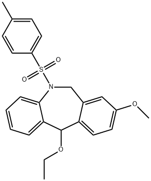 11-Ethoxy-5,6-dihydro-8-methoxy-5-(p-tolylsulfonyl)-11H-dibenz[b,e]azepine 结构式