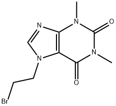 7-(2-溴乙基)-1,3-二甲基-3,7-二氢-1H-嘌呤-2,6-二酮 结构式