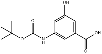 3-(N-BOC-氨基)-5-羟基苯甲酸 结构式