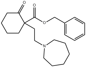 benzyl 1-[2-(azepan-1-yl)ethyl]-2-oxo-cyclohexane-1-carboxylate 结构式
