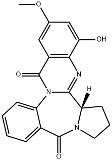 10H,16H-Pyrrolo[2,1-c]quinazolino[3,2-a][1,4]benzodiazepine-10,16-dione,  5b,6,7,8-tetrahydro-4-hydroxy-2-methoxy-,  (5bS)-  (9CI) 结构式