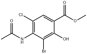 4-甲基-乙酰氨基-3-溴-5-氯-2-羟基-苯甲酸酯 结构式