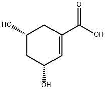 1-Cyclohexene-1-carboxylicacid,3,5-dihydroxy-,(3R,5R)-(9CI) 结构式