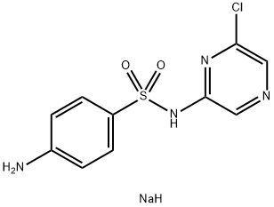 4-氨基-N-(6-氯-2-吡嗪基)苯磺酰胺钠盐 结构式