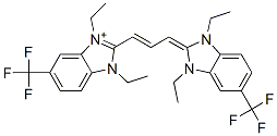 2-[3-[1,3-diethyl-1,3-dihydro-5-(trifluoromethyl)-2H-benzimidazol-2-ylidene]-1-propenyl]-1,3-diethyl-5-(trifluoromethyl)-1H-benzimidazolium 结构式