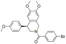 (4S)-1,2,3,4-Tetrahydro-2-(4-bromobenzoyl)-4-(4-methoxyphenyl)-6,7-dimethoxyisoquinoline 结构式