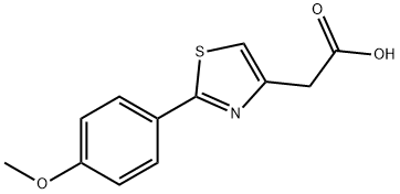 2-[2-(4-甲氧苯基)-1,3-噻唑-4-基]乙酸 结构式