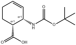 (±)-顺式-2-(BOC-氨基)-3-环己烯-1-羧酸 结构式