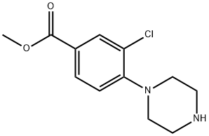 3-氯-4-(1-哌嗪基)苯甲酸甲酯 结构式