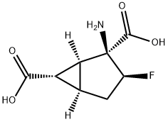 Bicyclo[3.1.0]hexane-2,6-dicarboxylic acid, 2-amino-3-fluoro-, (1S,2S,3S,5R,6S)- (9CI) 结构式