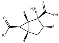 Bicyclo[3.1.0]hexane-2,6-dicarboxylic acid, 2-amino-3-fluoro-, (1R,2R,3R,5S,6R)- (9CI) 结构式