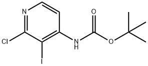 (2-氯-3-碘吡啶-4-基)氨基甲酸叔丁酯 结构式