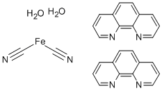 二氰双(1,10-菲啰啉)铁(II)二盐酸酯 结构式