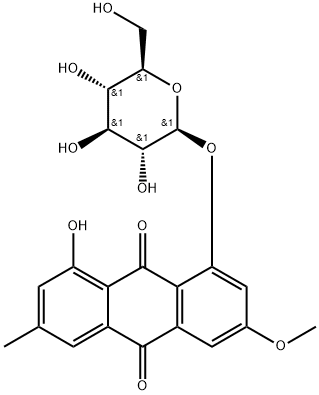 大黄素甲醚-8-O-Β-D-葡萄糖苷 结构式