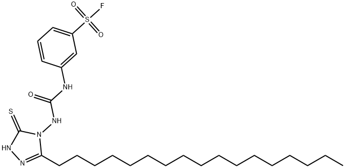 m-[[[(3-heptadecyl-1,5-dihydro-5-thioxo-4H-1,2,4-triazol-4-yl)amino]carbonyl]amino]benzenesulphonyl fluoride  结构式