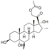 6B-氟-3B,5,17,21-四羟基-16A-甲基-5A-孕甾烷-20-酮 21-乙酸酯 结构式