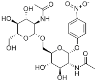 4-硝基苯基-2-乙酰氨基-6-O-(2-乙酰氨基-脱氧-Β-D-吡喃葡萄糖基)-2-脱氧-Α-D-吡喃半乳糖苷 结构式