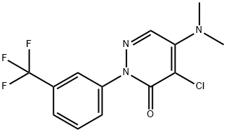 4-chloro-5-dimethylamino-2-[3-(trifluoromethyl)phenyl]pyridazin-3-one 结构式