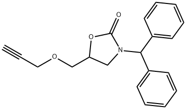 3-(Diphenylmethyl)-5-[(2-propynyloxy)methyl]-2-oxazolidinone 结构式