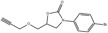 3-(4-Bromophenyl)-5-(2-propynyloxymethyl)oxazolidin-2-one 结构式