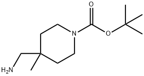 4-(氨基甲基)-4-甲基哌啶-1-甲酸叔丁酯 结构式
