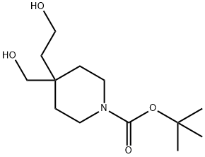 4-(2-羟基乙基)-4-(羟基甲基)-1-哌啶羧酸 1,1-二甲基乙酯 结构式