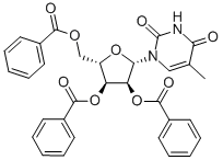 5-METHYL-1-(2'', 3'', 5''-TRI-O-BENZOYL-β-L-RIBOFURANOSYL)URACIL 结构式