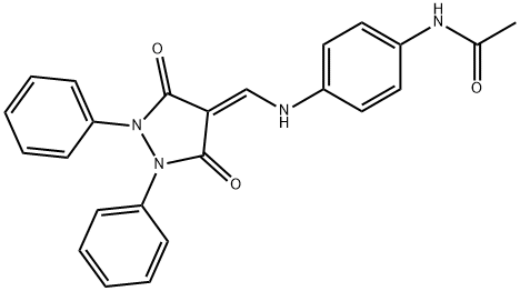 N-[4-[[(3,5-Dioxo-1,2-diphenylpyrazolidin-4-ylidene)methyl]amino]phenyl]acetamide 结构式