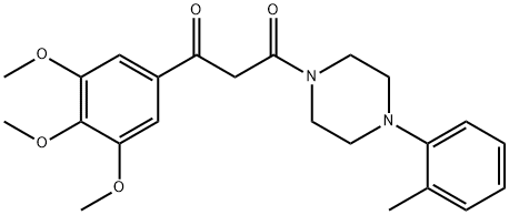 1-(o-Tolyl)-4-[3-(3,4,5-trimethoxyphenyl)-1,3-dioxopropyl]piperazine 结构式