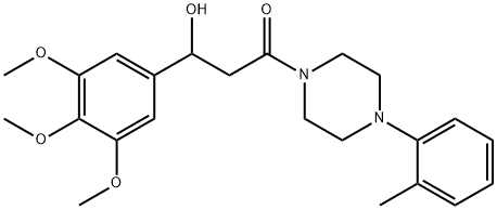 1-[3-(3,4,5-Trimethoxyphenyl)-3-hydroxypropanoyl]-4-(2-methylphenyl)piperazine 结构式