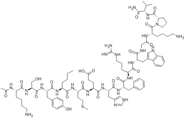 AC-LYS-TYR-VAL-NLE-GLY-HIS-PHE-ARG-TRP-ASP-ARG-PHE-GLY-NH2 结构式