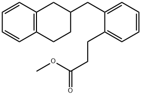 2-[(1,2,3,4-Tetrahydronaphthalen-2-yl)methyl]hydrocinnamic acid methyl ester 结构式